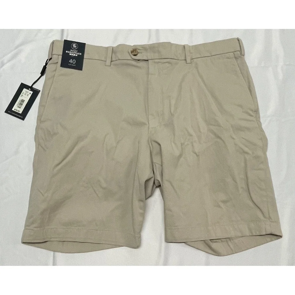 HART SCHAFFNER MARK FLAT FRONT STONE SHORTS MENS SIZE 40
